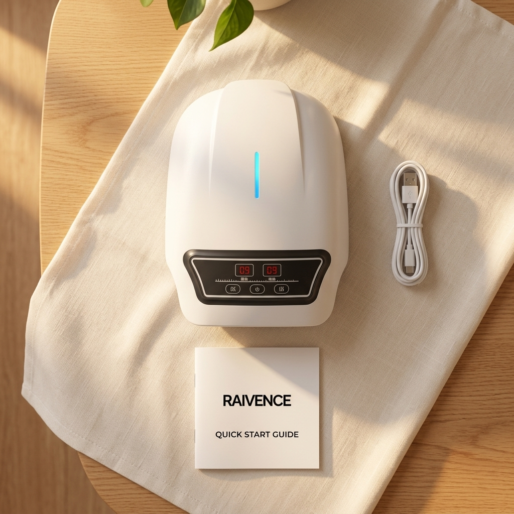 Smart Knee Massager - What's in the box: massager wrap, USB cable, quick start guide